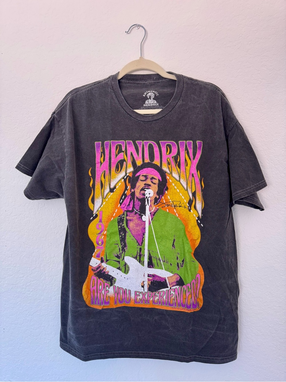 Jimi Hendrix Graphic Tee - Black with Multicolor Print